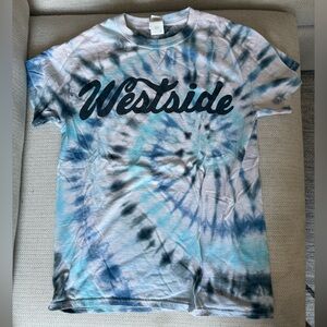 Westside Script Blue Tie-Dye T-Shirt, Small